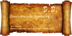 Davidovics Dominik névjegykártya