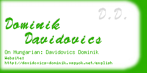 dominik davidovics business card